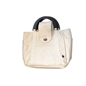 Canvas Camera Tote Travel Bag Canvas Padded Tote Removable Insert Wood Handles